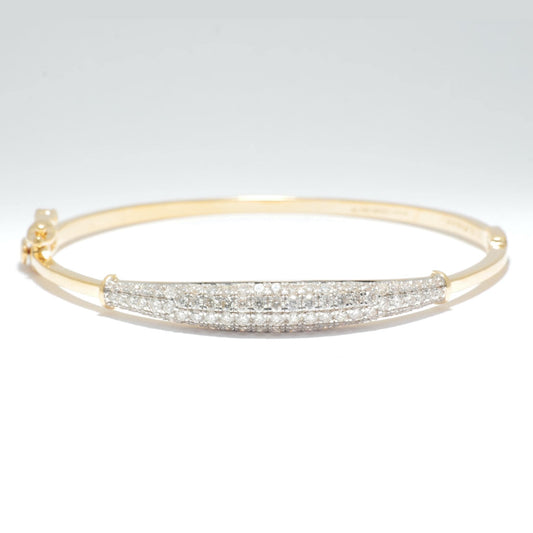 Pave Natural Diamond Bar Bangle Bracelet