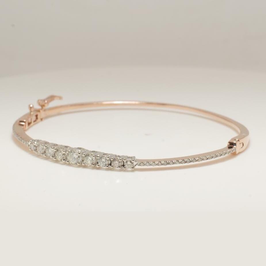 Solitaire Natural Diamond Cuff Bracelet