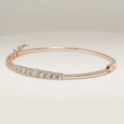 Solitaire Natural Diamond Cuff Bracelet