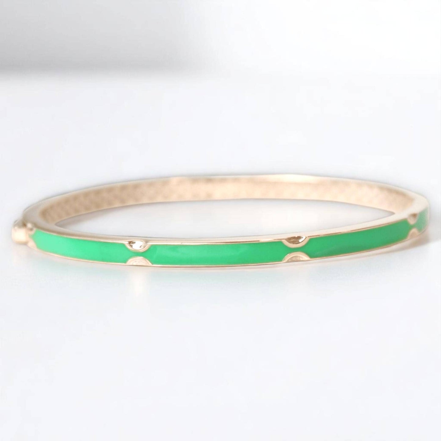 Green Enamel Natural Diamond Bracelet