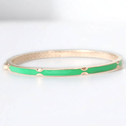 Green Enamel Natural Diamond Bracelet