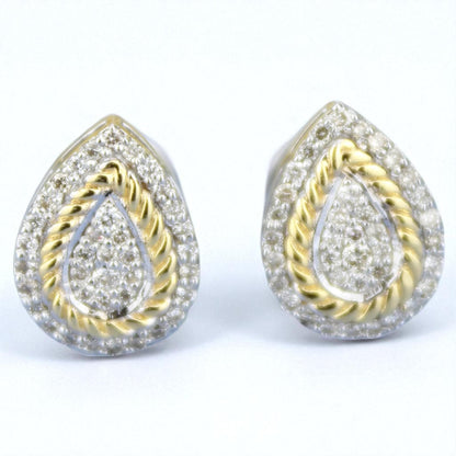 Pear Shaped Coiled Design Stud Earrings