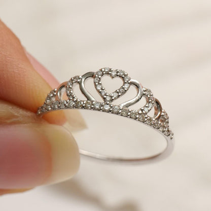 Crown Heart Diamond Ring