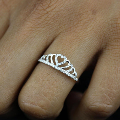 Crown Heart Diamond Ring
