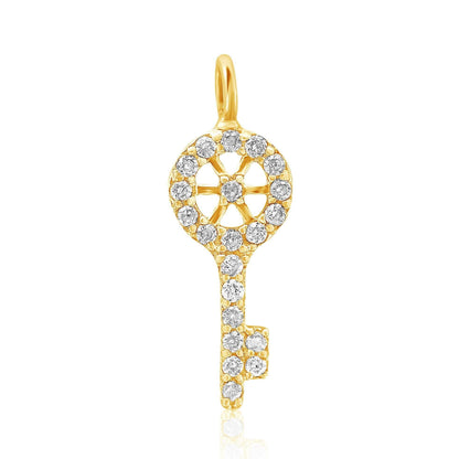 Key Natural Diamond Charm Pendant