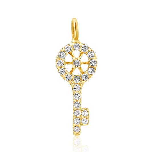Key Natural Diamond Charm Pendant
