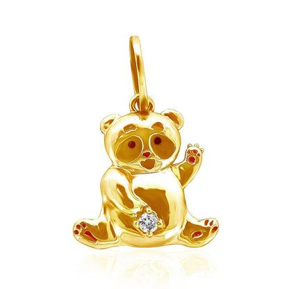 Panda Charm Natural Diamond Pendant