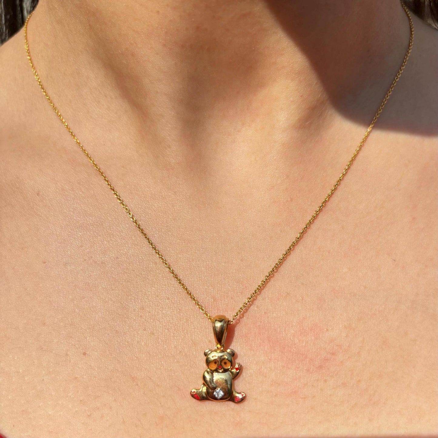 Panda Charm Natural Diamond Pendant
