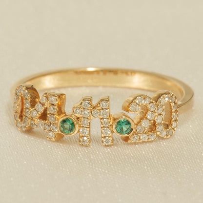 Persaonalized Date Diamond Ring