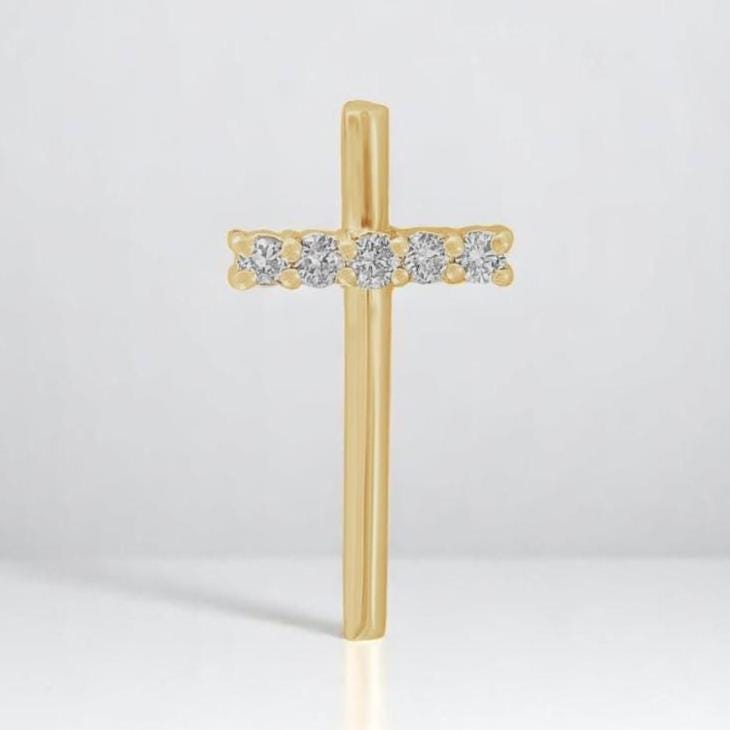 Natural Diamond Cross Faith Pendant