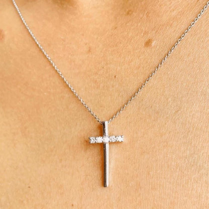 Natural Diamond Cross Faith Pendant