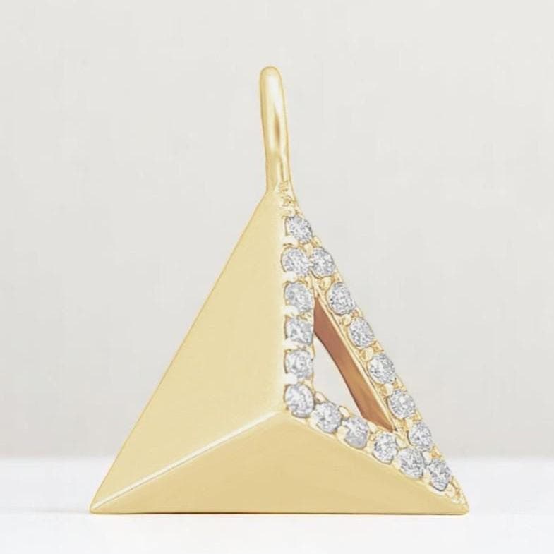 Pyramid Natural Diamond Charm Pendant