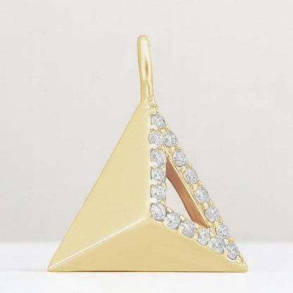 Pyramid Natural Diamond Charm Pendant