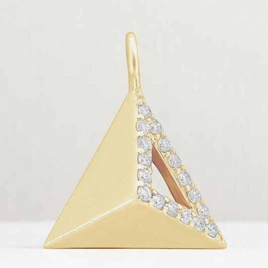 Pyramid Natural Diamond Charm Pendant