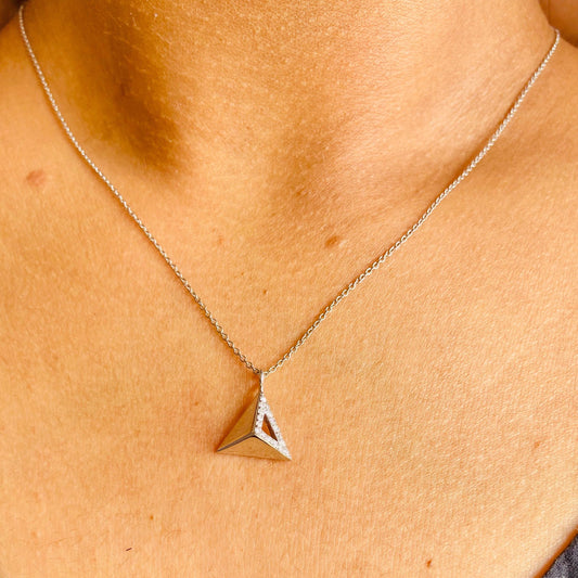 Pyramid Natural Diamond Charm Pendant
