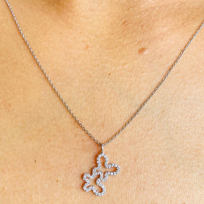 Butterfly Charm Natural Diamond Stacking Pendant