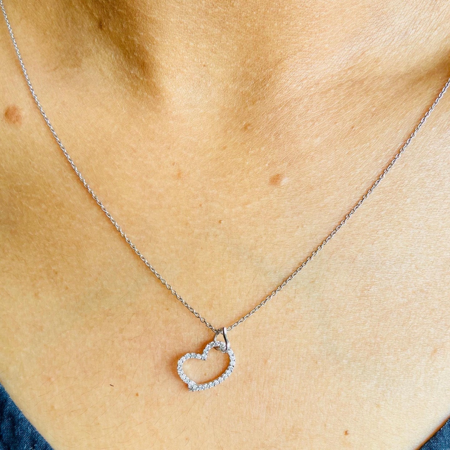 Diamond Heart Pendant Necklace