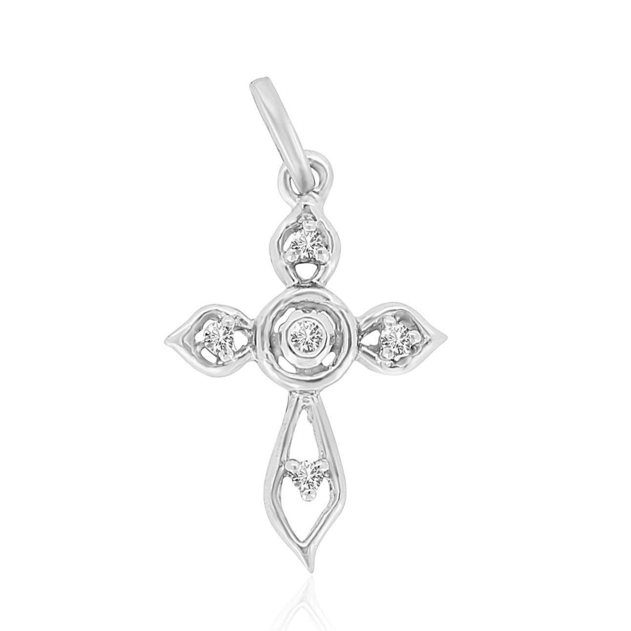 Floral Diamond Cross Pendant