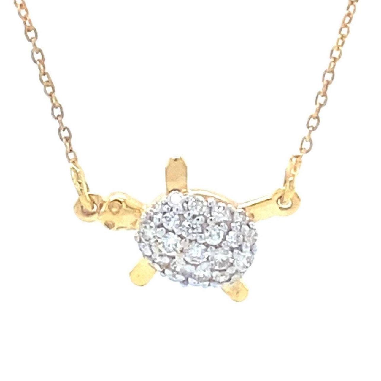 Diamond Turtle Pendant Necklace