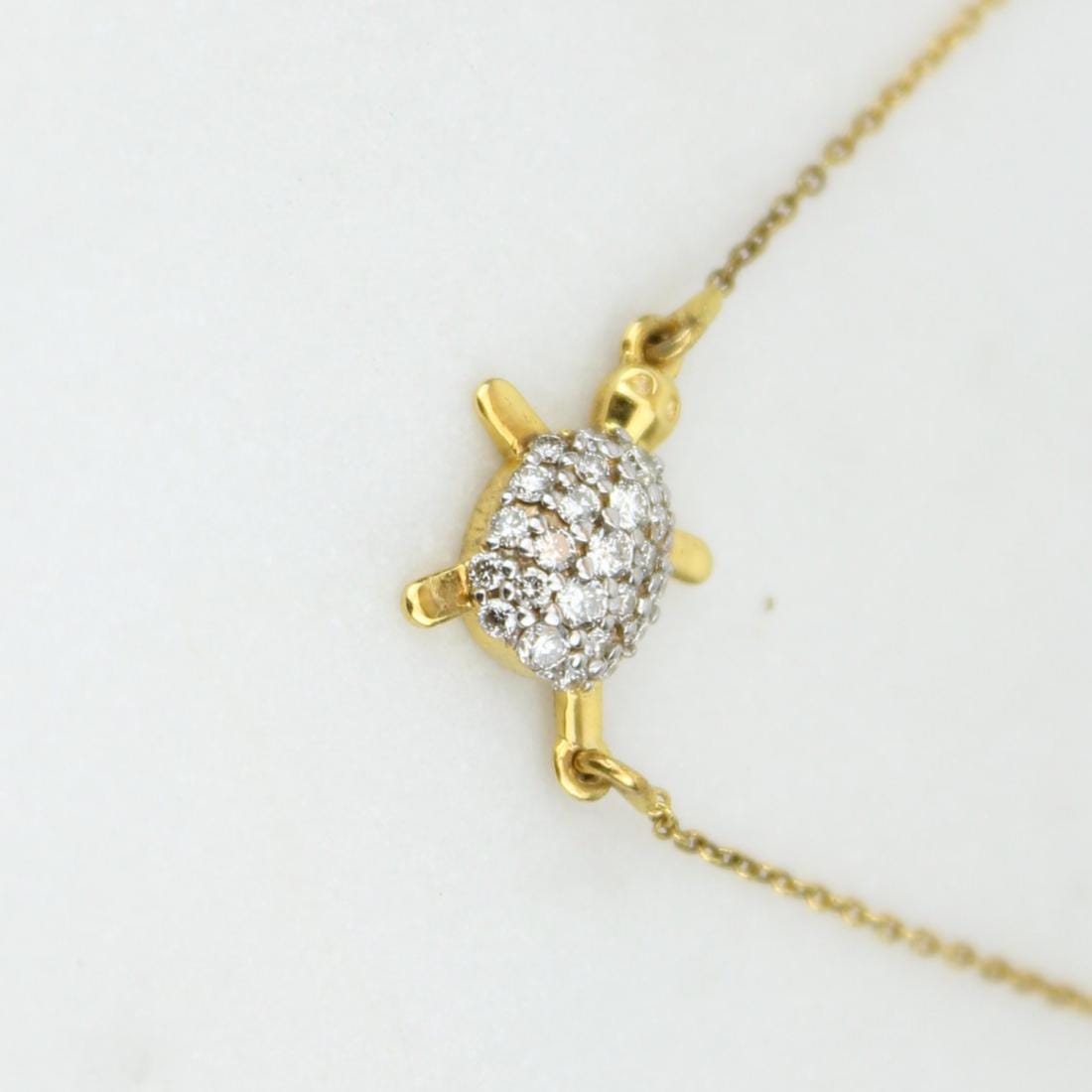 Diamond Turtle Pendant Necklace