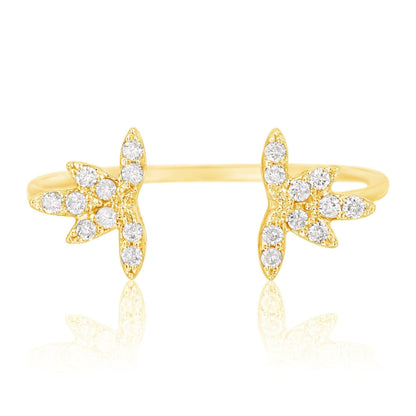 Center Open Diamond Cuff Ring