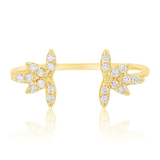 Center Open Diamond Cuff Ring