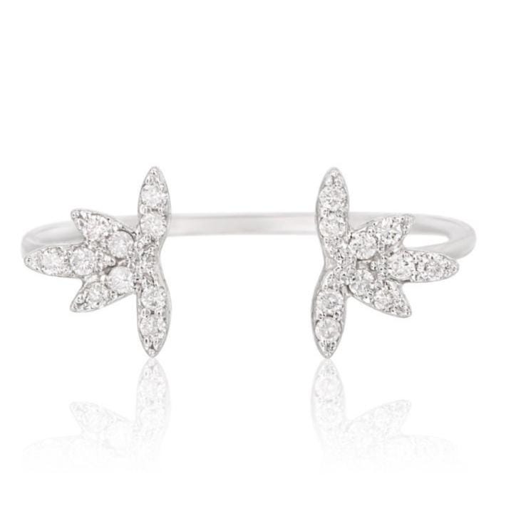 Center Open Diamond Cuff Ring