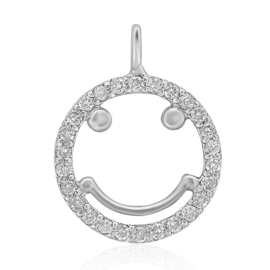Smiley Natural Diamond Charm Pendant