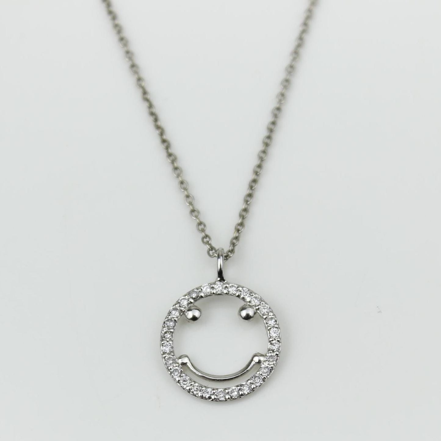 Smiley Natural Diamond Charm Pendant