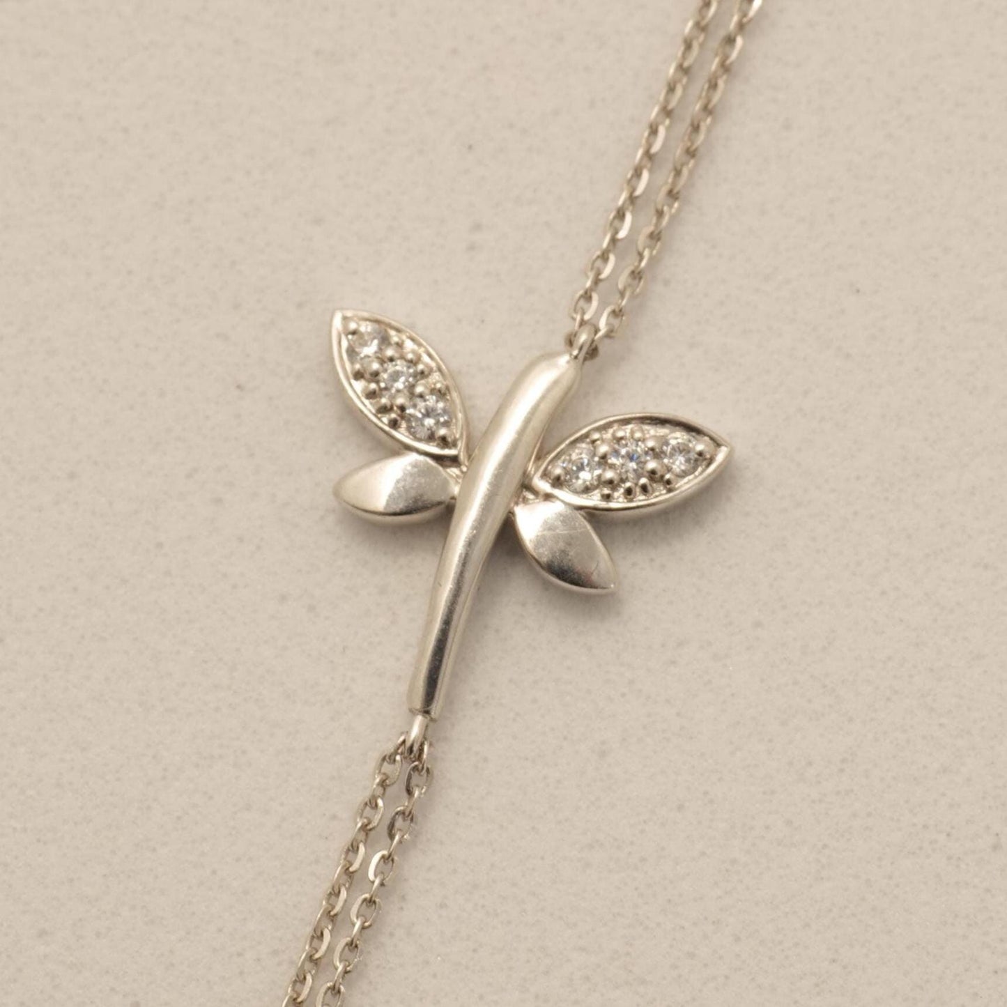 Dragonfly Natural Diamond Chain Bracelet