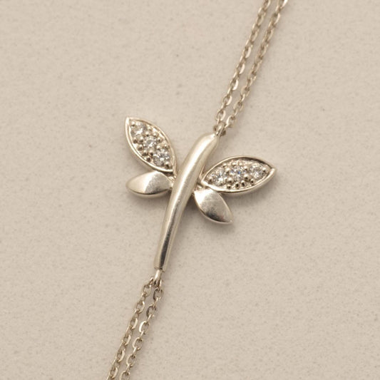 Dragonfly Natural Diamond Chain Bracelet