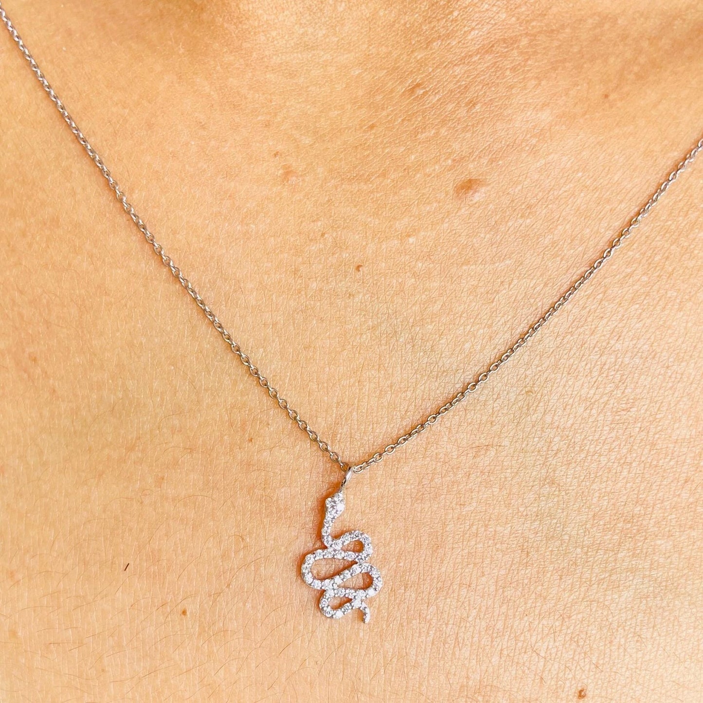 Snake Diamond Charm Pendant