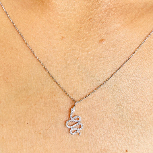 Snake Diamond Charm Pendant
