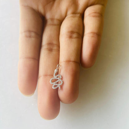 Snake Diamond Charm Pendant