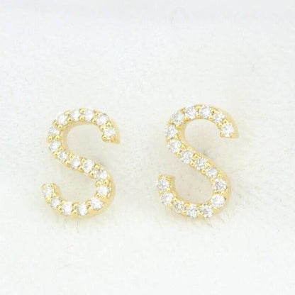 S-Initial Stud Earrings