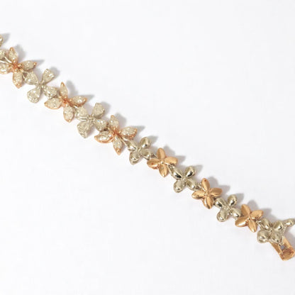 Floral Link Tennis Diamond Bracelet