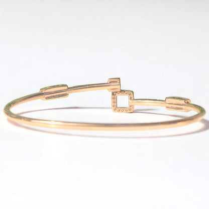Geometric Natural Diamond Open Cuff Bracelet