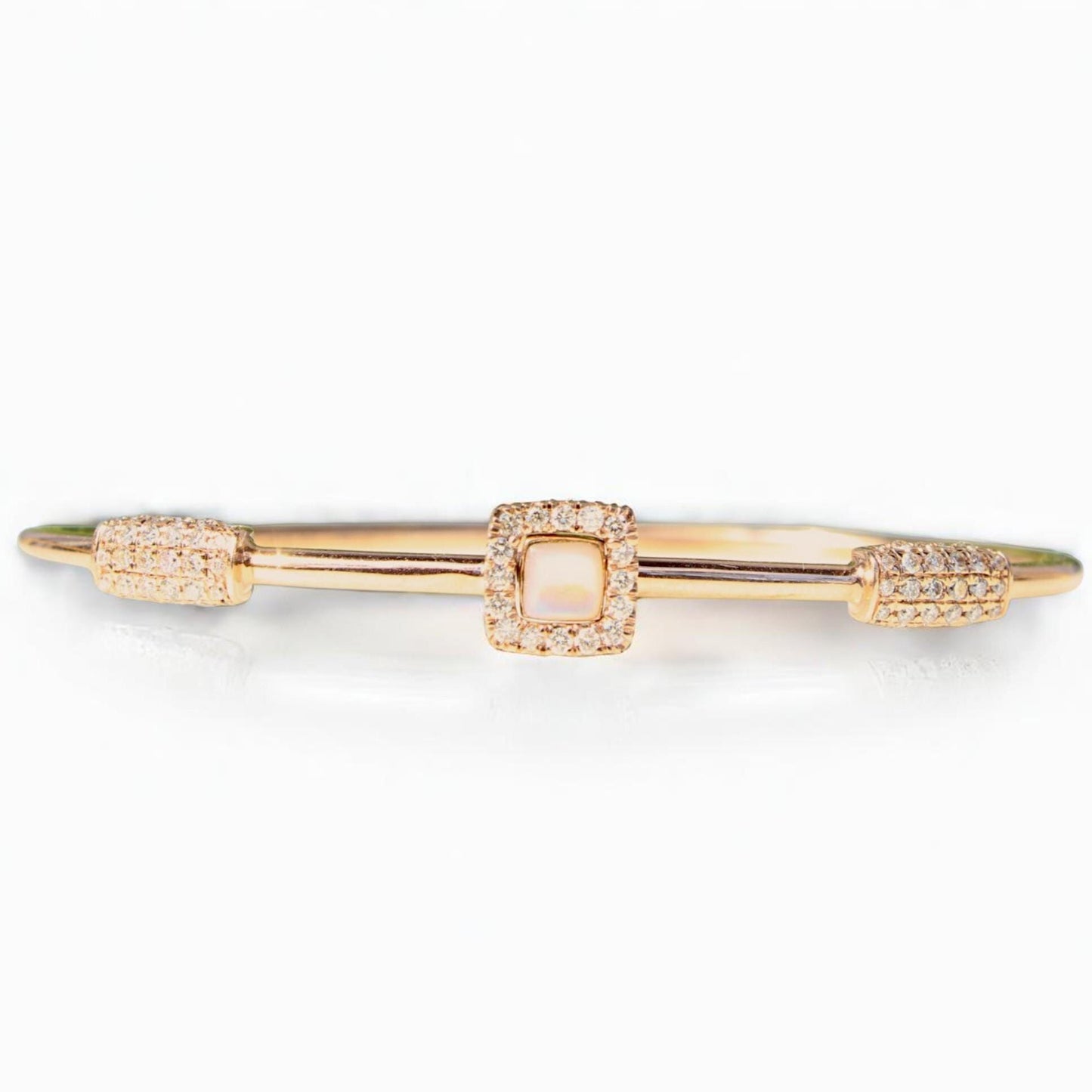 Geometric Natural Diamond Open Cuff Bracelet