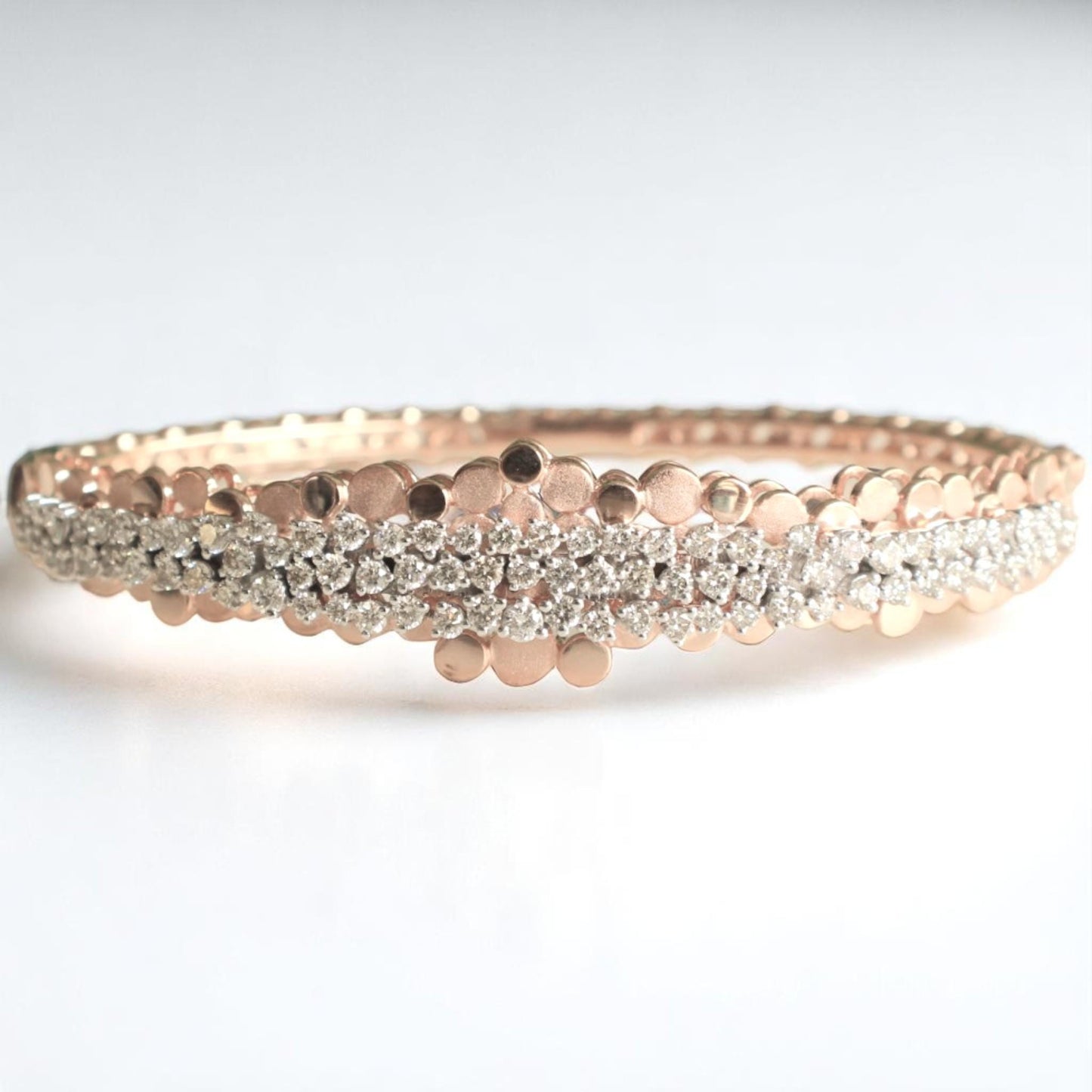 Cluster Natural Diamond Bangle Bracelet