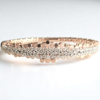 Cluster Natural Diamond Bangle Bracelet