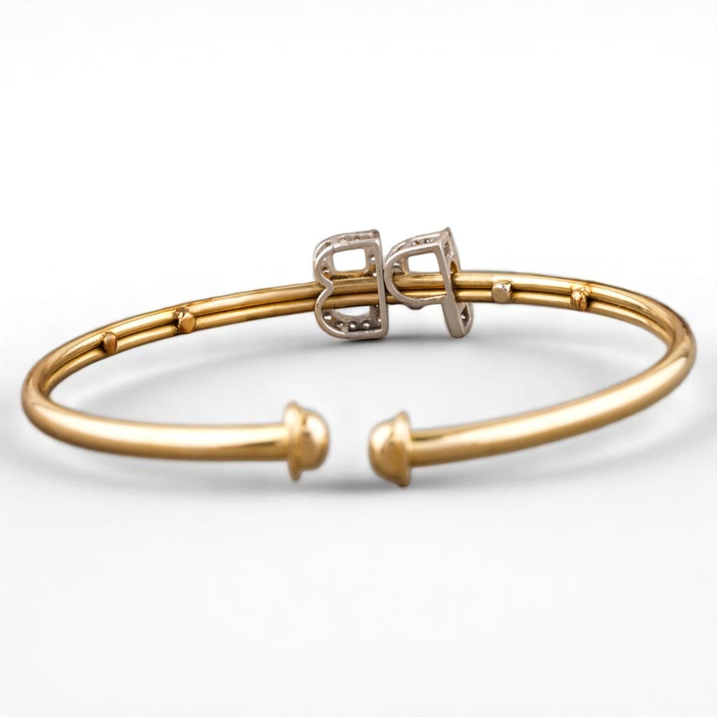 Initials Natural Diamond Open Cuff Bracelet