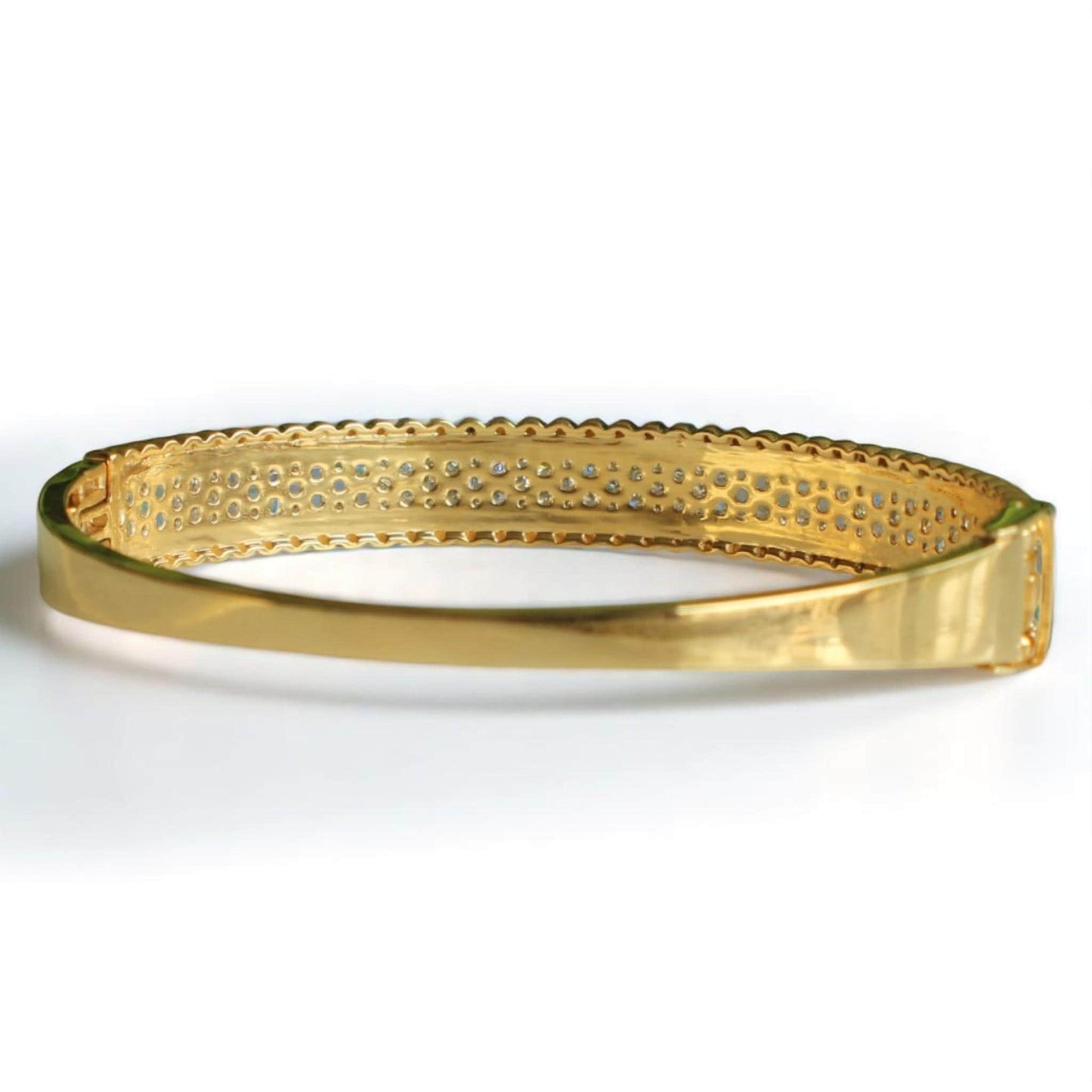 Gold Beaded Natural Diamond Broad Bracelet