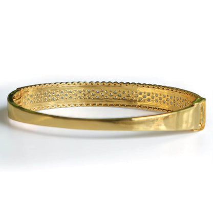 Gold Beaded Natural Diamond Broad Bracelet