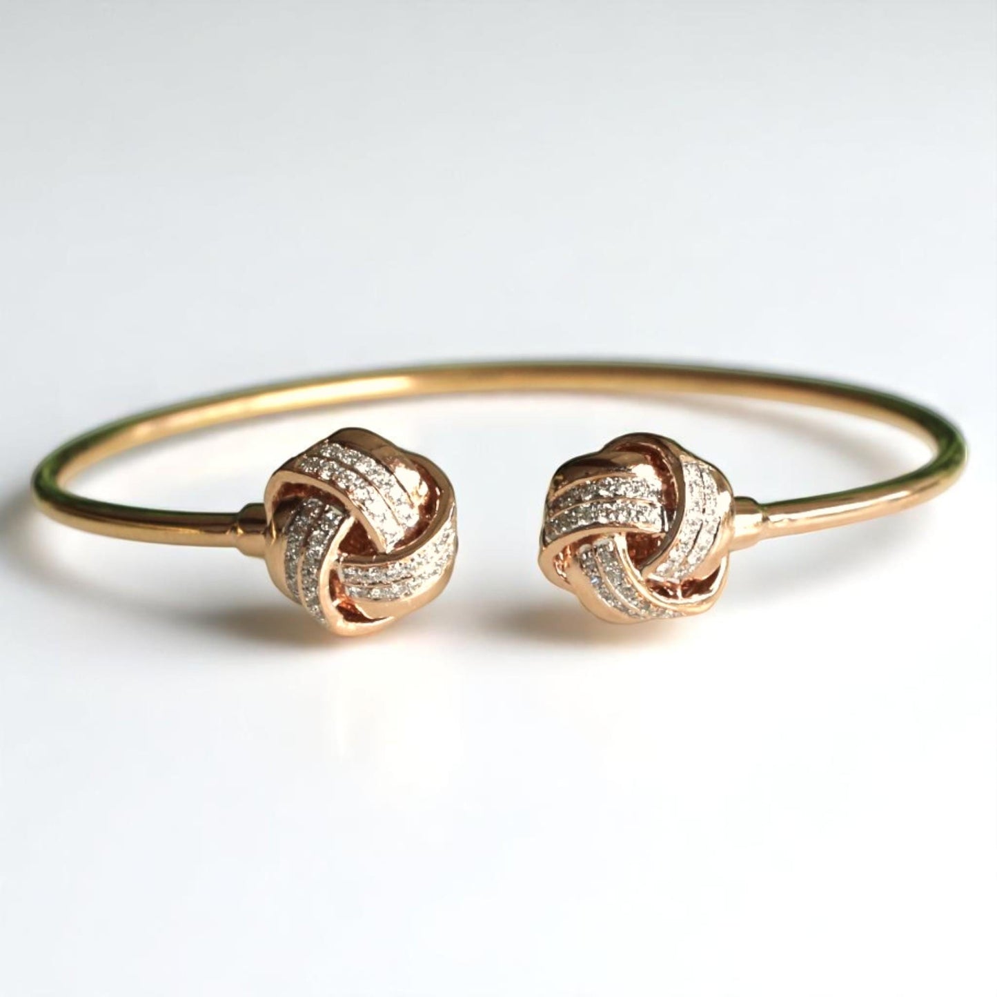 Love Knots Natural Diamond Open Cuff Bracelet