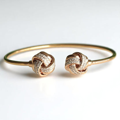 Love Knots Natural Diamond Open Cuff Bracelet