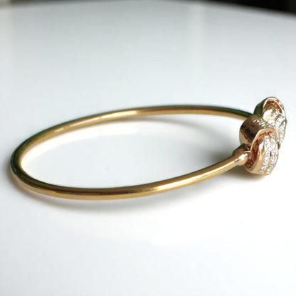 Love Knots Natural Diamond Open Cuff Bracelet
