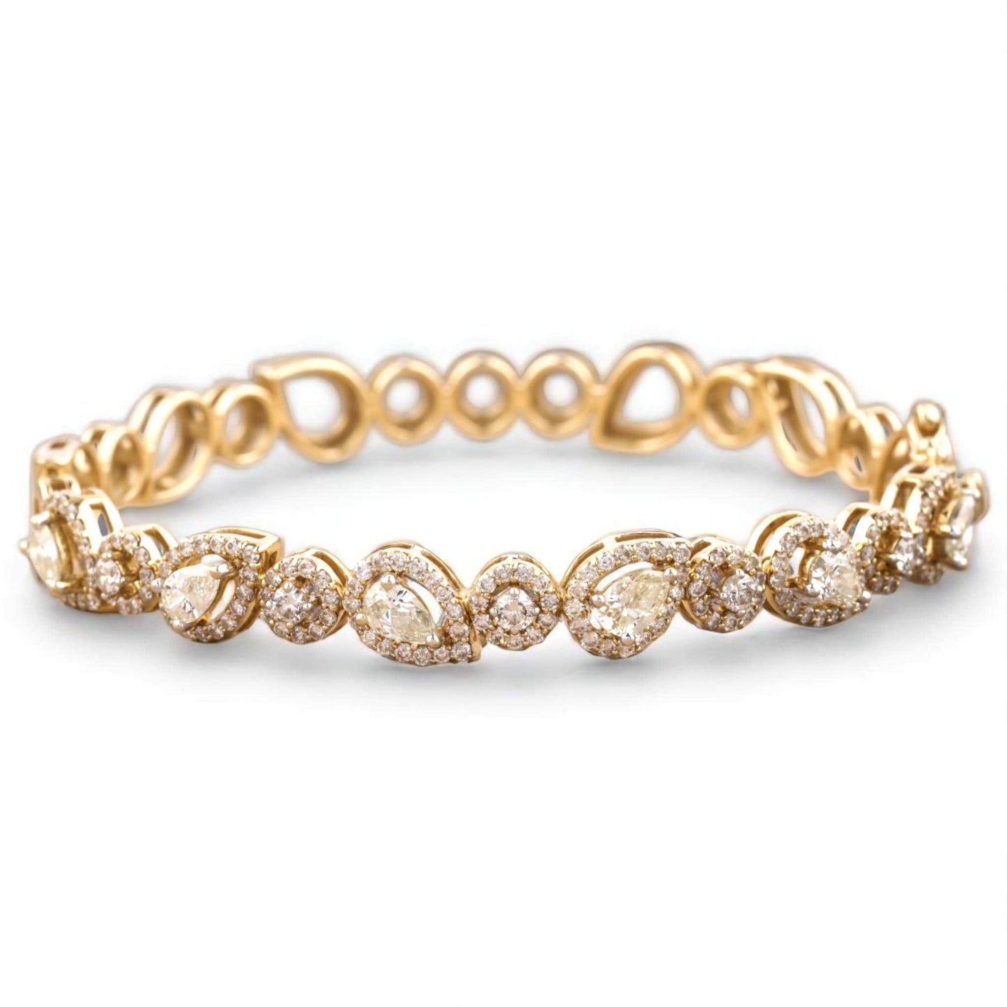 Teardrop Natural Diamond Bridal Stackable Bracelet