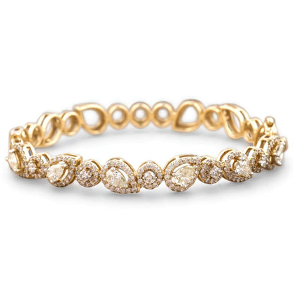 Teardrop Natural Diamond Bridal Stackable Bracelet