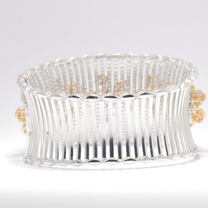 Floral Natural Diamond Cuff Bridal Bracelet