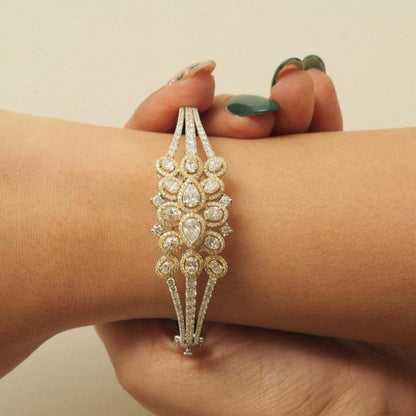 Floral Cluster Natural Diamond Bold Bracelet